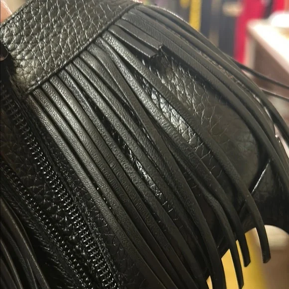 Valentino Garavani Black Fringe Heeled Boots - Picture 6 of 7